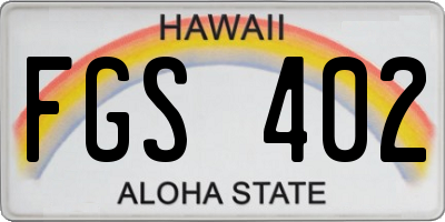 HI license plate FGS402