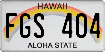 HI license plate FGS404