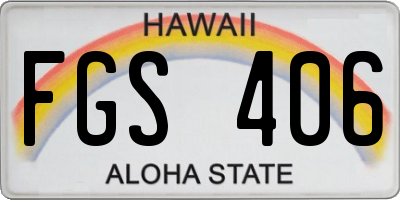 HI license plate FGS406