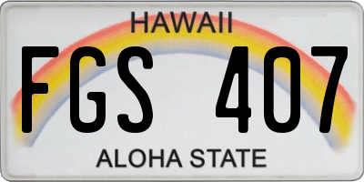 HI license plate FGS407