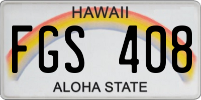 HI license plate FGS408