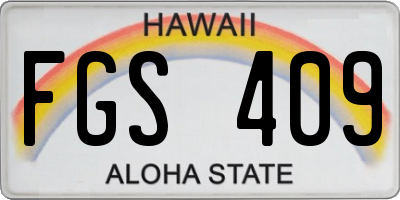 HI license plate FGS409