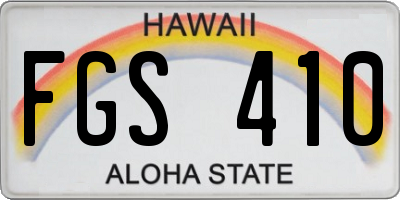 HI license plate FGS410