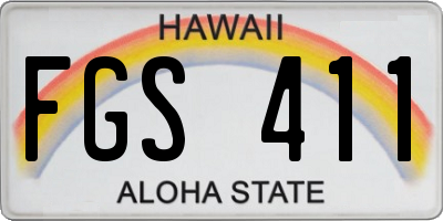 HI license plate FGS411