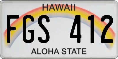HI license plate FGS412