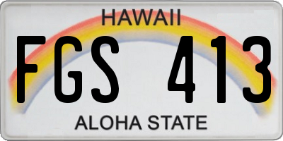 HI license plate FGS413