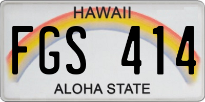HI license plate FGS414