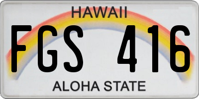 HI license plate FGS416