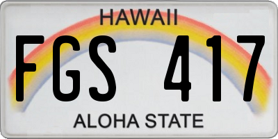 HI license plate FGS417