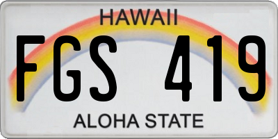 HI license plate FGS419