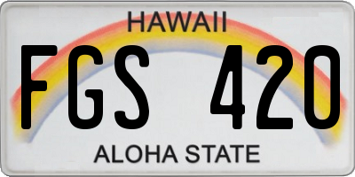 HI license plate FGS420