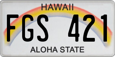 HI license plate FGS421