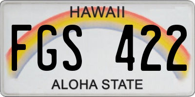 HI license plate FGS422