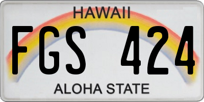 HI license plate FGS424