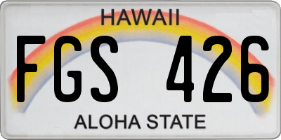 HI license plate FGS426