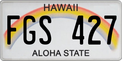 HI license plate FGS427