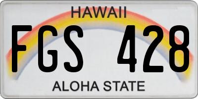 HI license plate FGS428