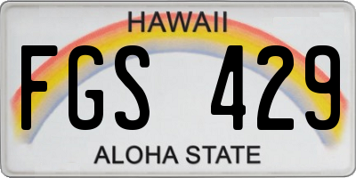 HI license plate FGS429