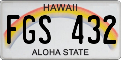HI license plate FGS432