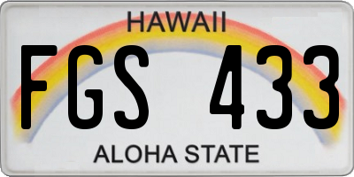 HI license plate FGS433