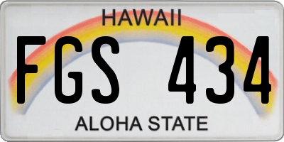 HI license plate FGS434