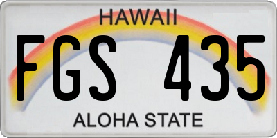 HI license plate FGS435