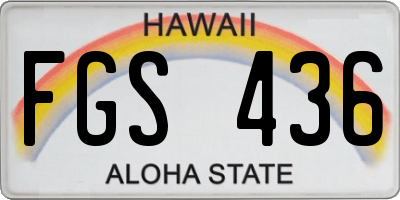 HI license plate FGS436