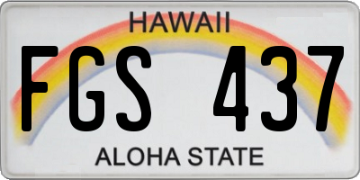 HI license plate FGS437