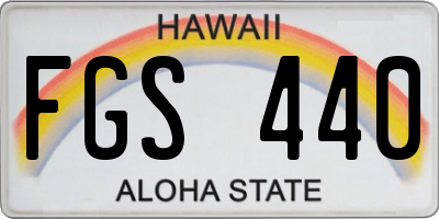 HI license plate FGS440