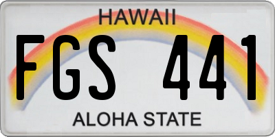 HI license plate FGS441