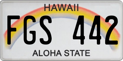 HI license plate FGS442