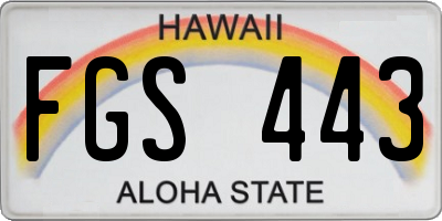 HI license plate FGS443