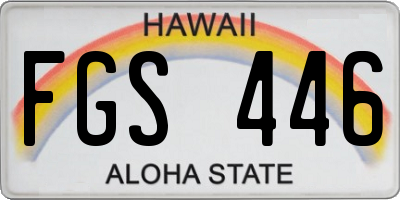 HI license plate FGS446