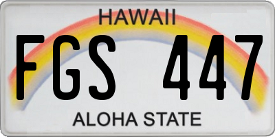 HI license plate FGS447