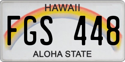 HI license plate FGS448