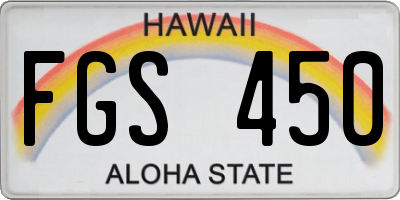HI license plate FGS450