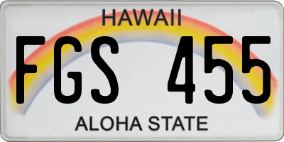 HI license plate FGS455