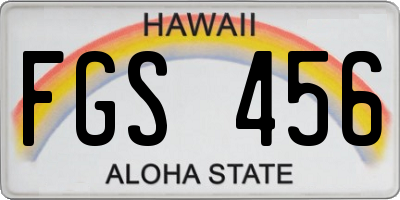 HI license plate FGS456