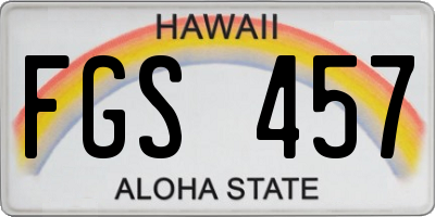HI license plate FGS457