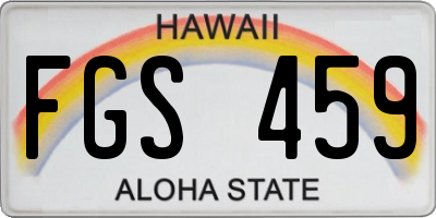 HI license plate FGS459