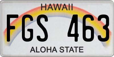 HI license plate FGS463
