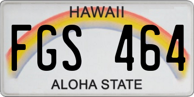 HI license plate FGS464