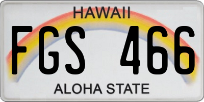 HI license plate FGS466