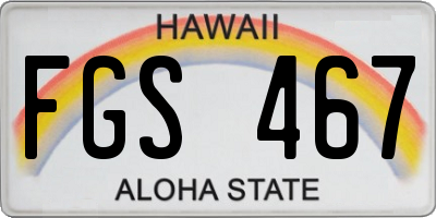 HI license plate FGS467
