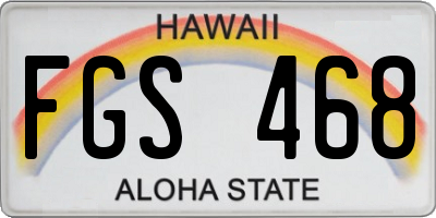 HI license plate FGS468