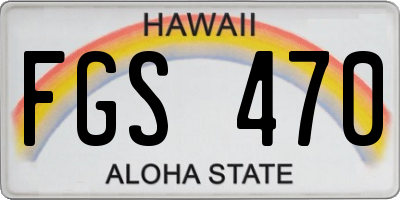 HI license plate FGS470