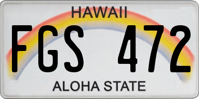 HI license plate FGS472
