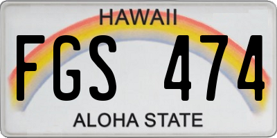 HI license plate FGS474