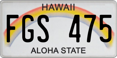 HI license plate FGS475