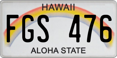 HI license plate FGS476